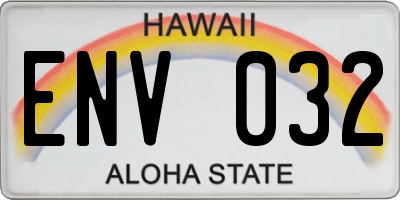 HI license plate ENV032