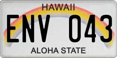 HI license plate ENV043