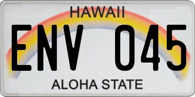 HI license plate ENV045