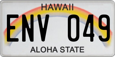 HI license plate ENV049