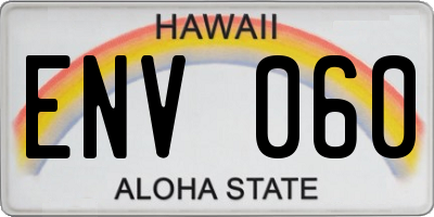 HI license plate ENV060