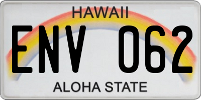 HI license plate ENV062