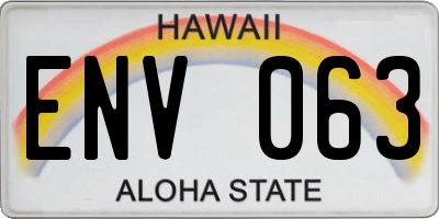 HI license plate ENV063
