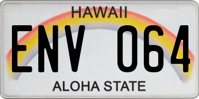 HI license plate ENV064