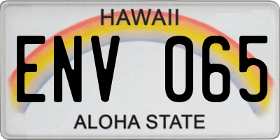 HI license plate ENV065