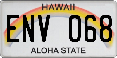 HI license plate ENV068