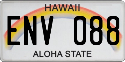 HI license plate ENV088