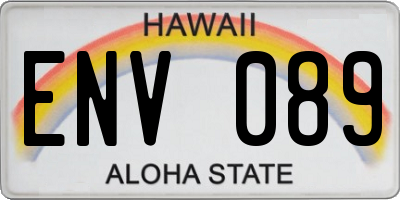 HI license plate ENV089
