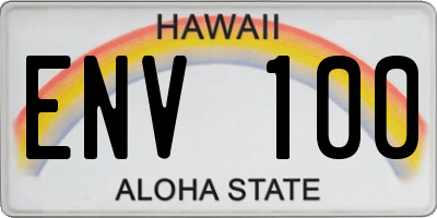 HI license plate ENV100