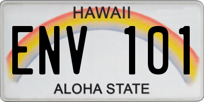 HI license plate ENV101