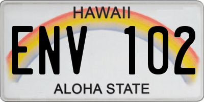 HI license plate ENV102