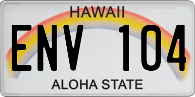 HI license plate ENV104