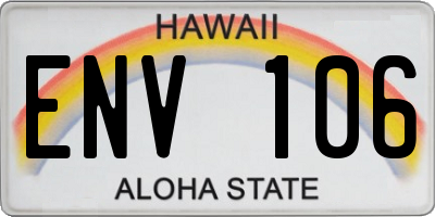 HI license plate ENV106