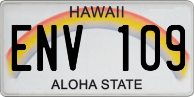HI license plate ENV109