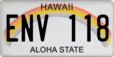 HI license plate ENV118