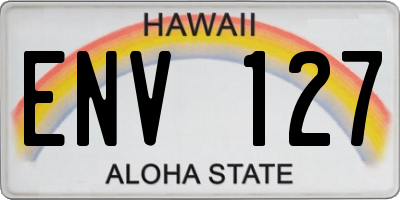 HI license plate ENV127