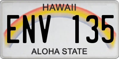 HI license plate ENV135