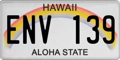 HI license plate ENV139