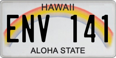 HI license plate ENV141