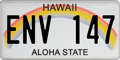 HI license plate ENV147