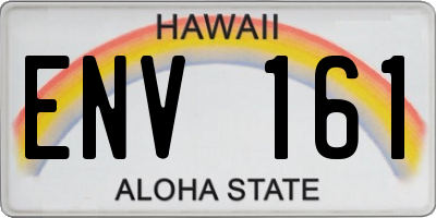 HI license plate ENV161