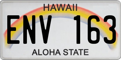 HI license plate ENV163