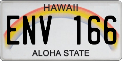 HI license plate ENV166