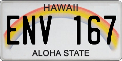 HI license plate ENV167