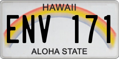 HI license plate ENV171