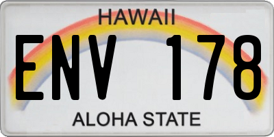 HI license plate ENV178