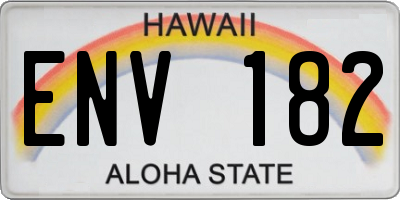 HI license plate ENV182