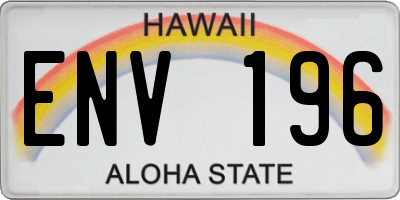 HI license plate ENV196