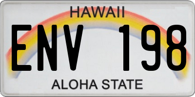 HI license plate ENV198