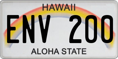 HI license plate ENV200