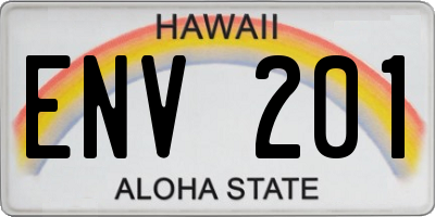 HI license plate ENV201