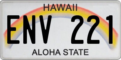 HI license plate ENV221