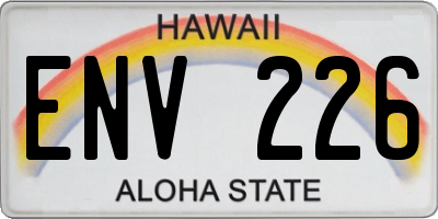 HI license plate ENV226