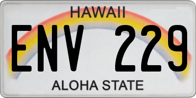 HI license plate ENV229