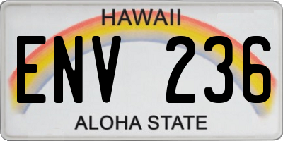 HI license plate ENV236