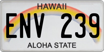 HI license plate ENV239