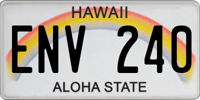HI license plate ENV240