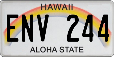 HI license plate ENV244