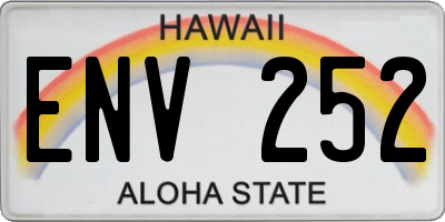HI license plate ENV252