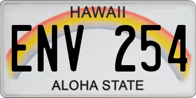 HI license plate ENV254