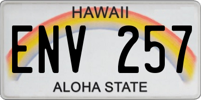 HI license plate ENV257