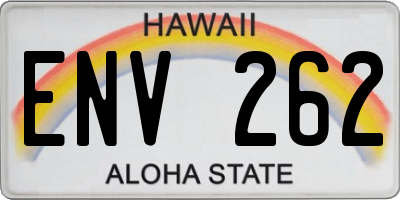 HI license plate ENV262