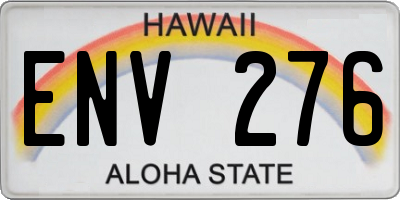 HI license plate ENV276
