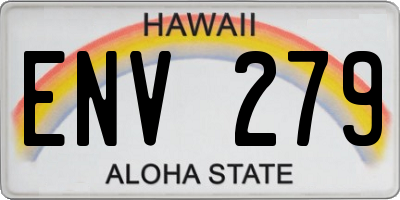 HI license plate ENV279