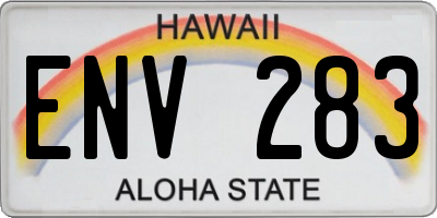 HI license plate ENV283
