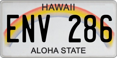 HI license plate ENV286